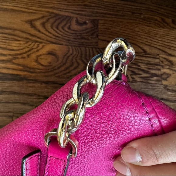 Michael Kors Bedford flap Small Pebbled Leather Crossbody Bag – Fuchsia Pink - Picture 16 of 16